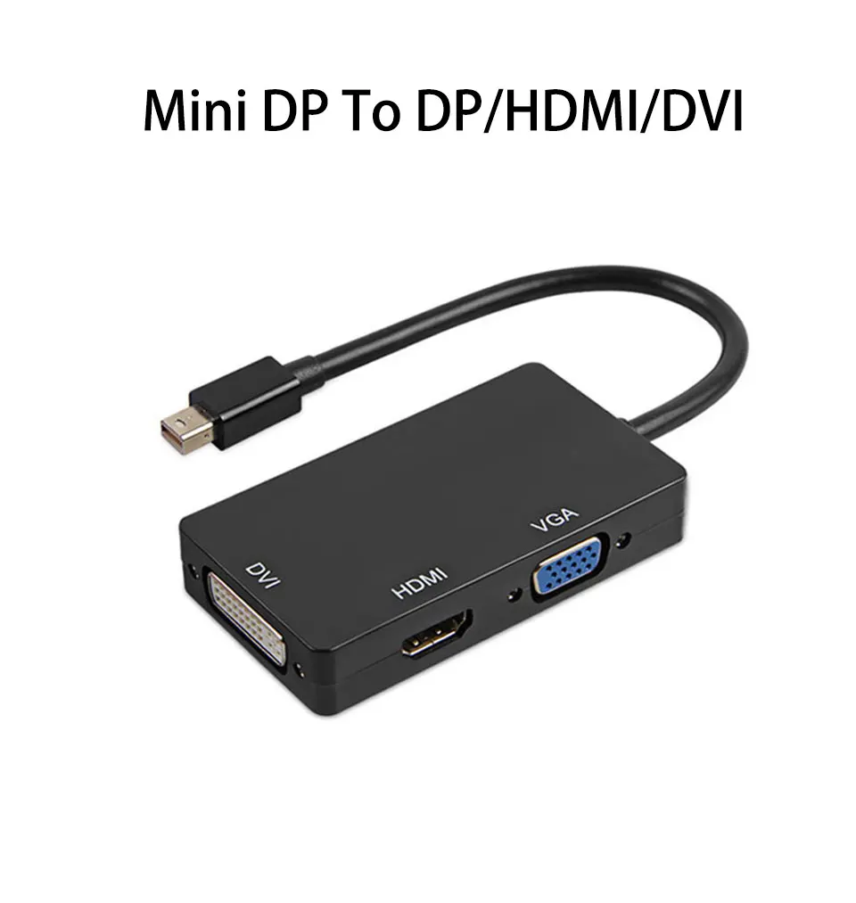 New Arrivals Mini DP to HDMIDVIVGA 4K2K three-in-one adapter Converter Cable For Apple MacBook Air Pro to hdmi vga dvi  (1)