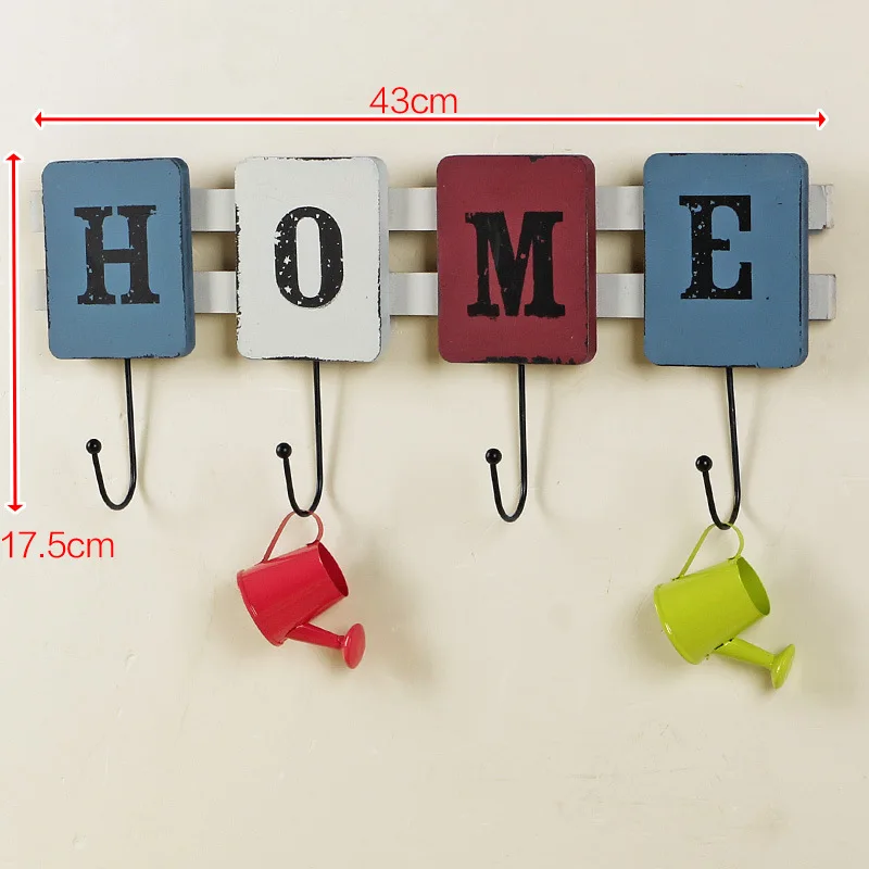 Retro Style Creative Wall Hanging Decorative Hooks Wooden Clothing