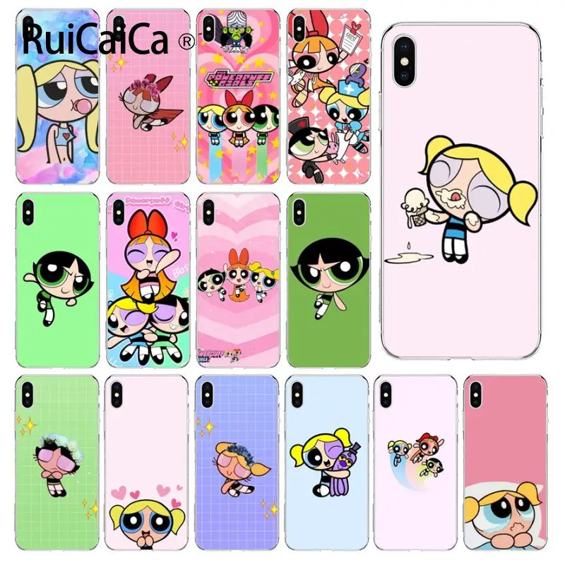 

Ruicaica Super cute The Powerpuff Girls Novelty Fundas Phone Case Cover for Apple iPhone 8 7 6 6S Plus X XS MAX 5 5S SE XR Cover