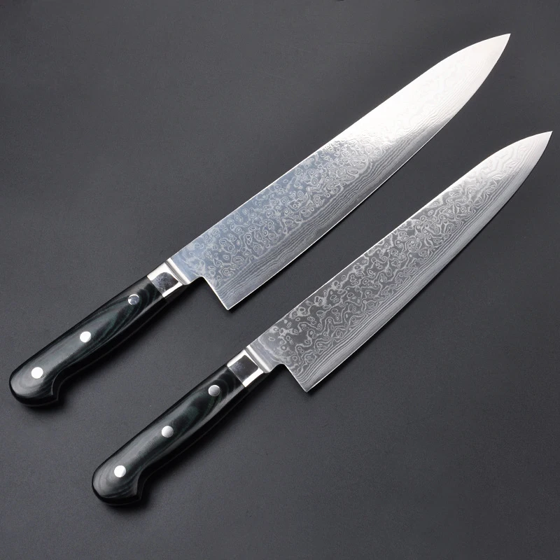 

Kitchen Knife VG10 Damascus Gyuto Japanese Chefs Knife Stainless Steel Japan Knives Slicing Cutter with Micarta Handle Gift Box