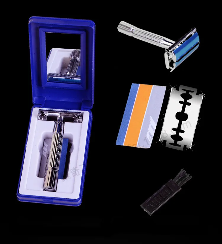 

New professional male female Razor + blade +brush + Case rasoir scheermes kapper houder barber razors shaving knife razor shaver