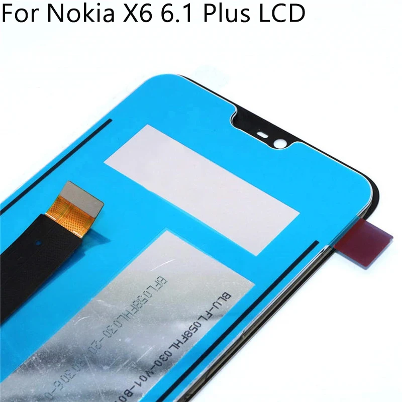 5," для Nokia X6 6,1 Plus TA-1083 TA-1099 ЖК-дисплей кодирующий преобразователь сенсорного экрана в сборе для Nokia X6 lcd средняя рамка