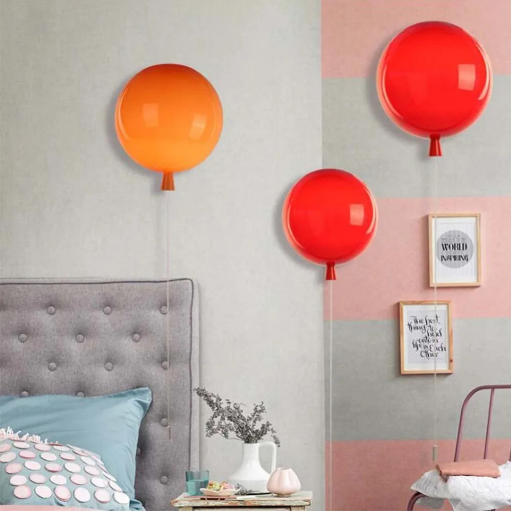 Современные Красочные воздушные шары настенные лампы Переключатель Спальня прикроватный коридор для стены в детской комнате бра E27 лампы настенный светильник