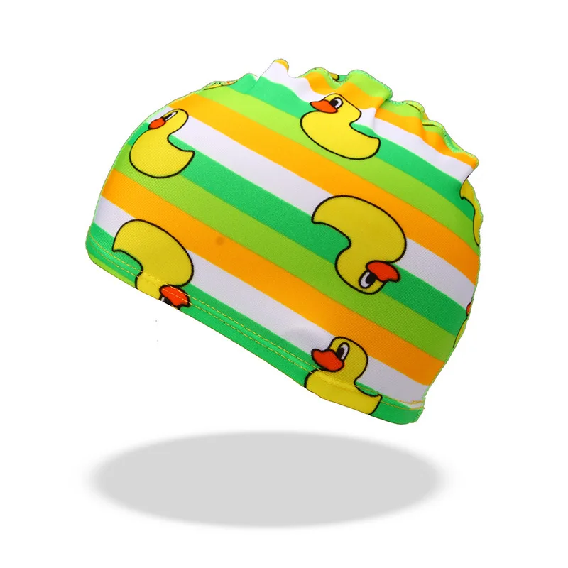 Плавающие шапки ming, очень эластичные, милые, женские, детские, Мультяшные, тканевые, милые Мультяшные животные, защищают уши, для мальчиков и девочек, плавающие шапочки для бассейна, шапка - Цвет: Yellow Duck
