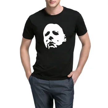 

Loo Show Mens Michael Myers Halloween Movie Mask Casual Graphic T-Shirts Men Tee