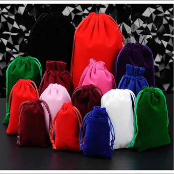 

5*7CM 50PCS Portable Soft Lint Velvet silk cloth flannelette Suede Jewlery Velvet packing scald Pouch Jewelry Storage bag