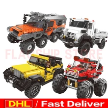 XingBao 03024 03025 XingBao 03026 03027 Lepings внедорожник набор автомобильных комплектов строительные блоки самоблокирующиеся leingesly игрушки