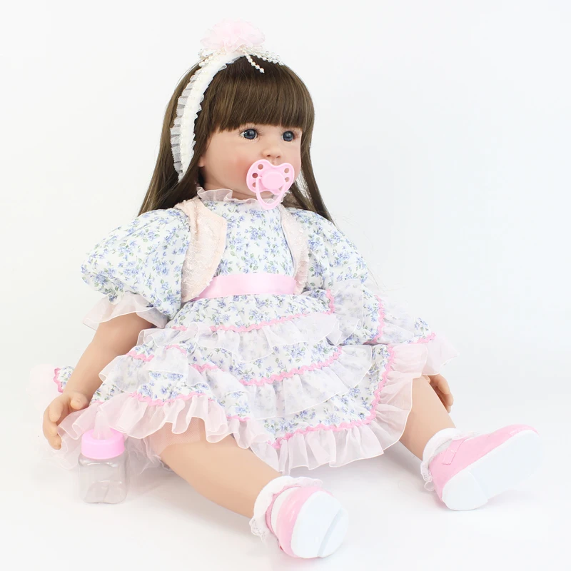 60 см силиконовая кукла-Реборн, виниловая игрушка для маленьких принцесс, живая кукла для девочек, подарок на день рождения, игрушка для игры в дом