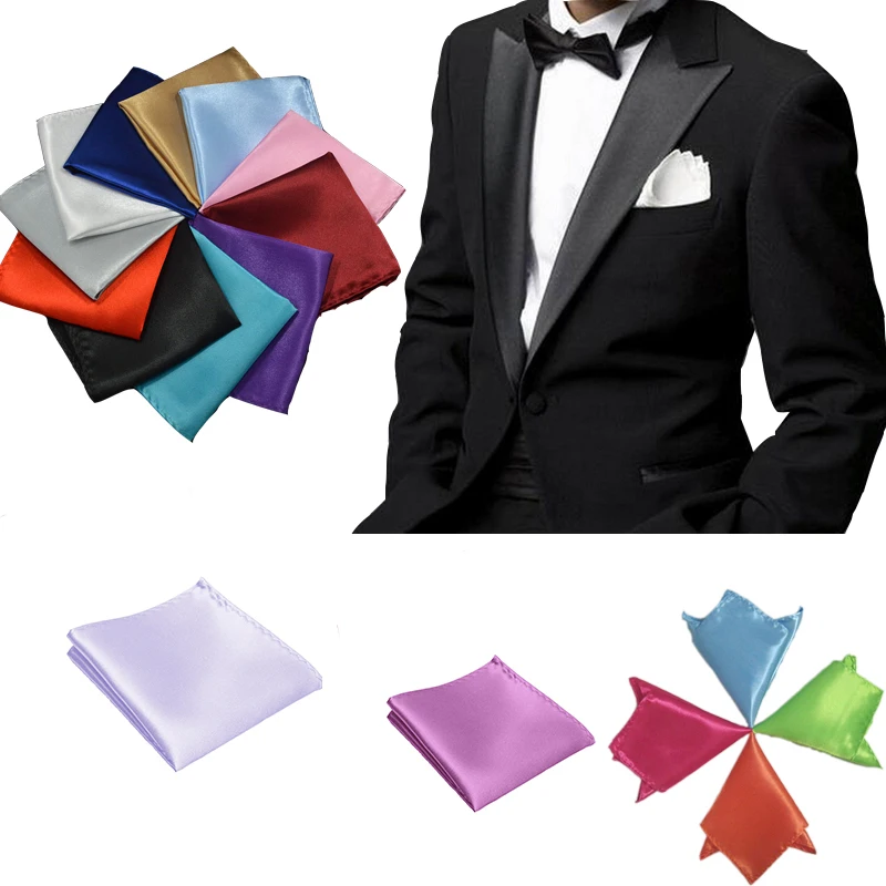 Новинка 35 однотонные мужские атласные костюмы Hanky Свадебный квадратный