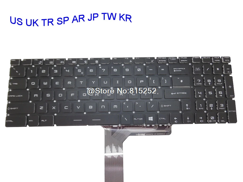 

Laptop Keyboard For MSI PE60 Series PE60 6QD 2QE-044XCN 6QE-238XCN 6QE-491XCN 6QE-062US 7RD-496XTH Japan JP Arabia AR Turkey TR