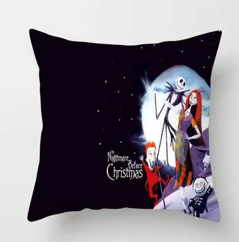 ZENGIA Nightmare Before Christmas Cushion cover GHOST Pillow cover Polyester Horror Throw pillows Sofa Decorative Pillow case - Color: 1