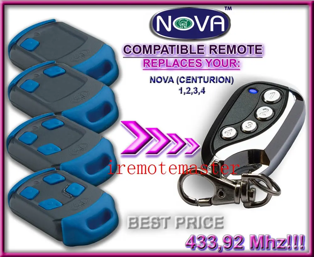 

The remote replace For NOVA remote ,NOVA garage door remote 433,92MHZ high quality