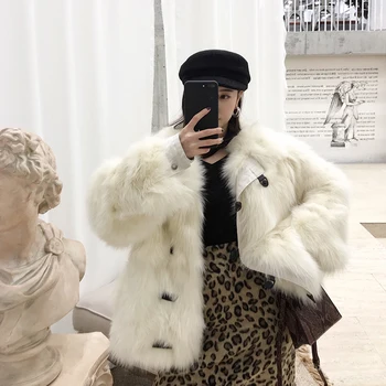 

Fox Fur Coat Autumn Winter Jacket Women Clothes 2019 Korean Real Fur Coat Streetwear Vintage Pink Women Tops Abrigo Mujer ZT3147