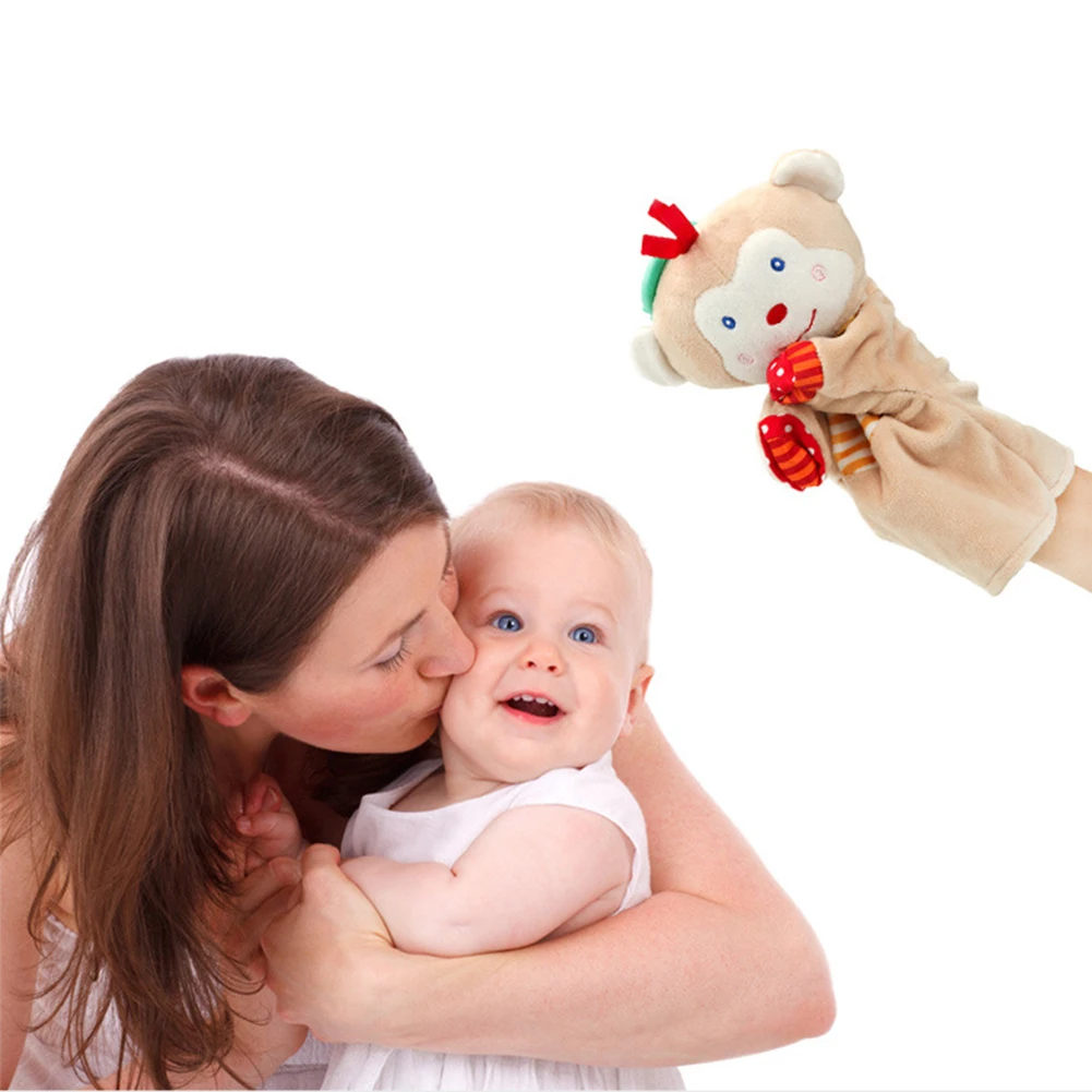 Мультяшная Милая ручная кукла животное плюшевый игрушечный щенок обезьяна/лягушка/фигурка утки развлечения/обучающие игрушки 25 см игрушки для малышей