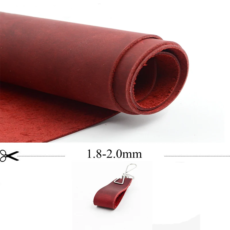 

natural skin cow leather crazy horse leather red color genuine leather for needlework for belt good quality many size