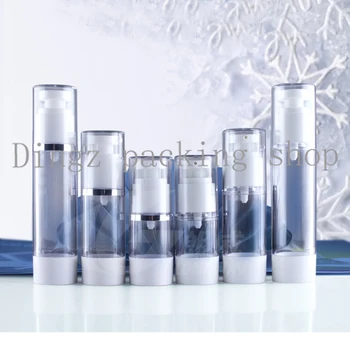 

20pcs/lot,15ml transparent airless vacuum pump lotion bottle with silver line used for Cosmetic Container
