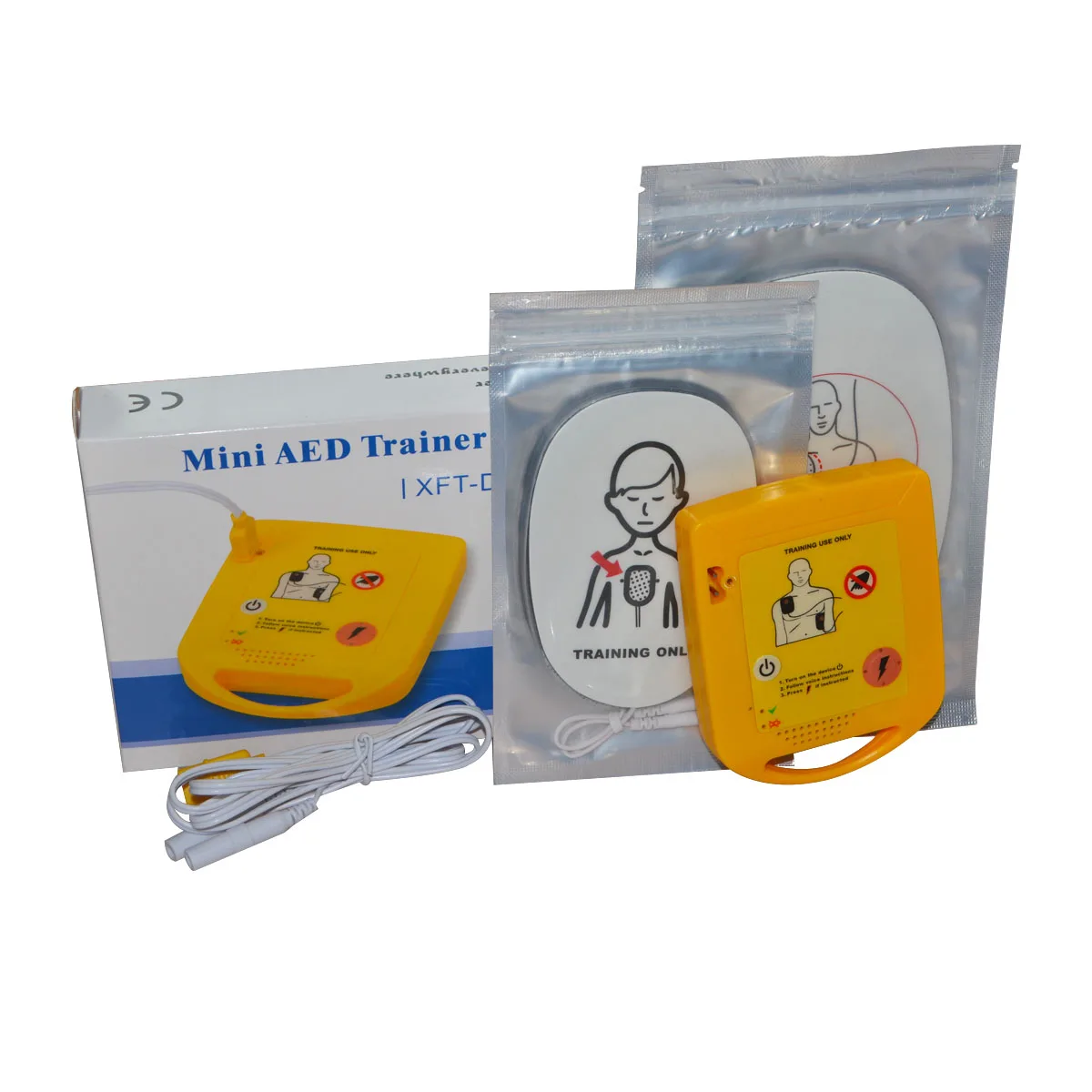 Мини AED тренажер Автоматический Внешний Дефибриллятор аварийный CPR Skill учебная машина на португальский+ 1 CPR первая маска первой помощи