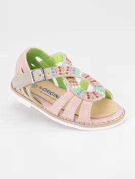 

Sandals with rhinestone strap closure