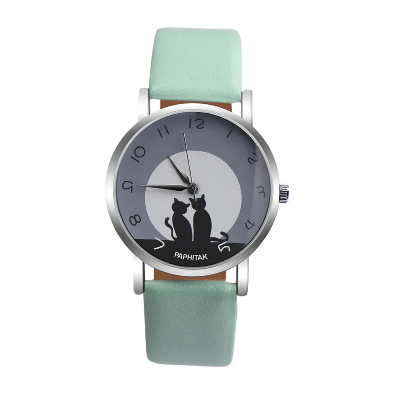 Новые женские роскошные кожаные Geneva нейтральные часы мужские часы дешевые женские часы для девочек наручные часы подарок часы Geneva relojes mujer Часы - Цвет: Green
