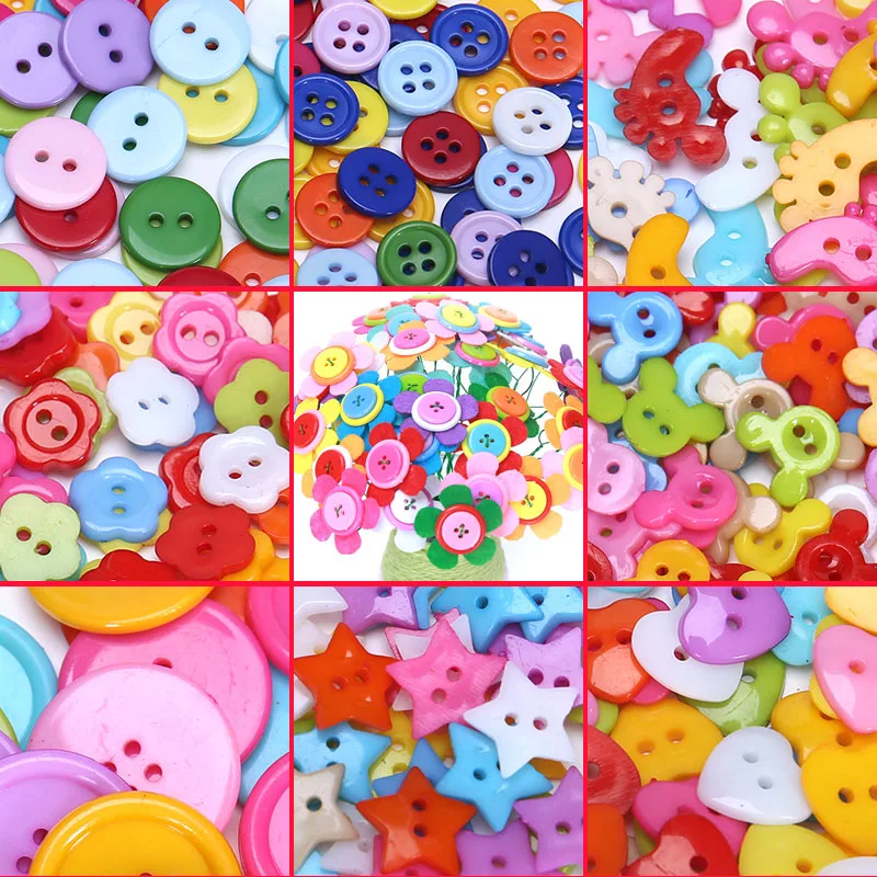 

Multi Sizes Round Carton Resin Mini Tiny Buttons Sewing Tools Decorative Button for Scrapbooking Garment DIY Apparel Accessories