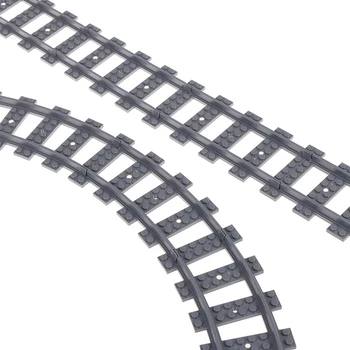 

10Pcs/Lot City Trains Rail Straight & Curved Rails Train Track Building Blocks Set Compatible Bricks Model Kids Toys