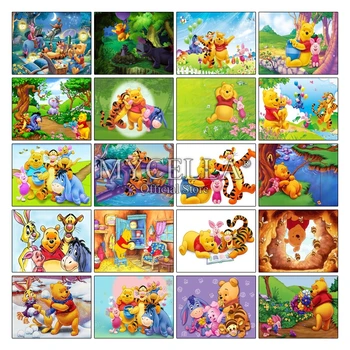 

Rhinestones Cartoon Needlework Diy Diamond Embroidery Winnie the Pooh Full Drill Diamond Painting Cross Stitch Kits Mosaic Gift