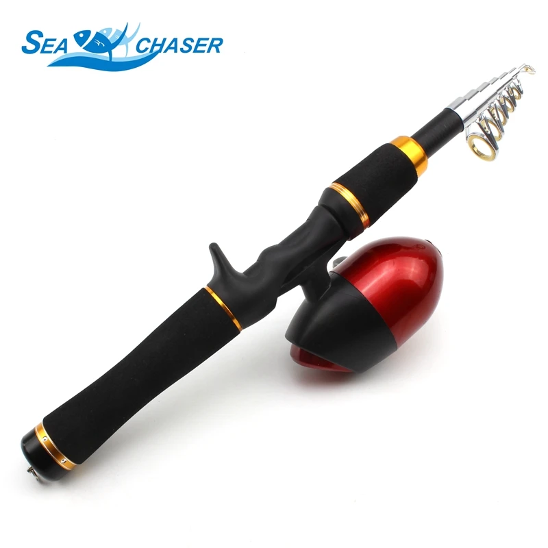 جديد 1.65 متر الكربون الصيد معالجة تلسكوبي الصيد قضيب بكرة المحمولة السفر الصيد رود غزل الصيد رود كومبو شحن مجاني