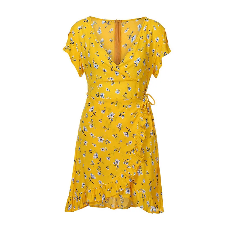 HOT sell summer dress 2018 beach dress Women Sexy Bandage Bodycon Evening Party Casual Short Mini print Dress vestidos Y19#N (4)