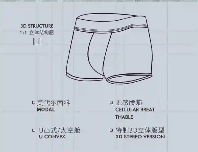Men's Underwear Men Cotton Boxers Shorts Solid Color Sexy Male Soft Breathable Middle-waisted Panties Underpants  4pcslot  L-4XL (1)