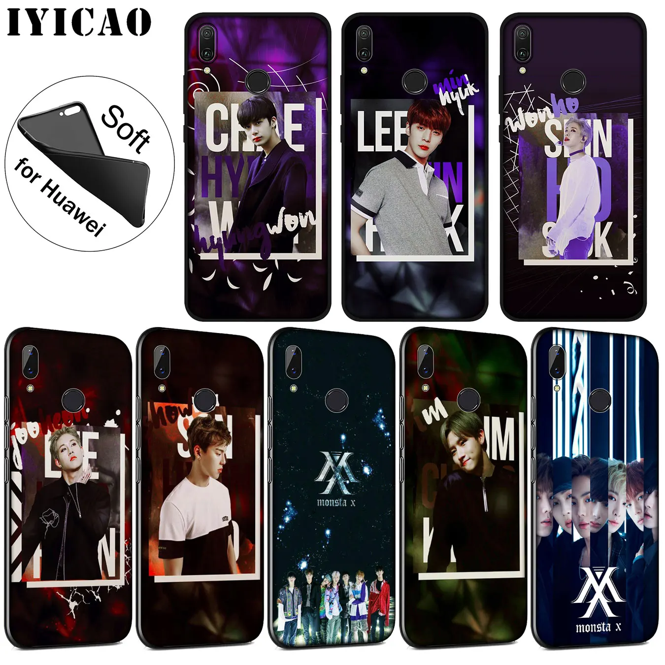 

IYICAO Monsta X KPOP Boy Group Best Soft Silicone Case for Huawei P30 P20 Pro P10 P9 P8 Lite Mini 2017 2016 2015 P smart Z 2019