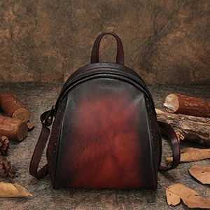 Женский рюкзак в форме бочонка из натуральной кожи, сумки для ноутбуков, унисекс, мягкий ранец ручной работы, кожаный ранец, школьная сумка - Цвет: Черный