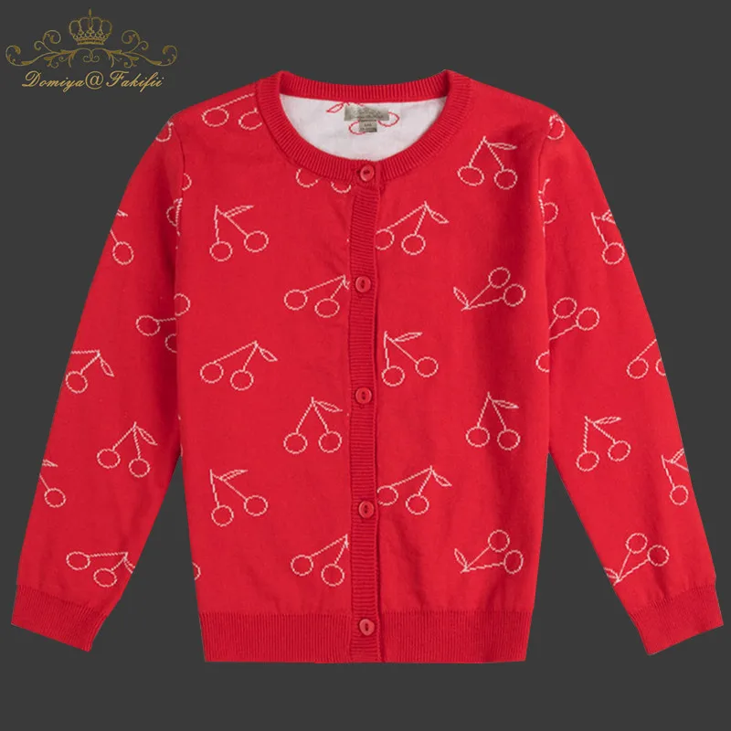 

2018 Brand Fashion Baby Children Clothing Boys Girls Red Berry Knitted Cardigan Sweater Kids Spring Autumn Cotton Outer Wear