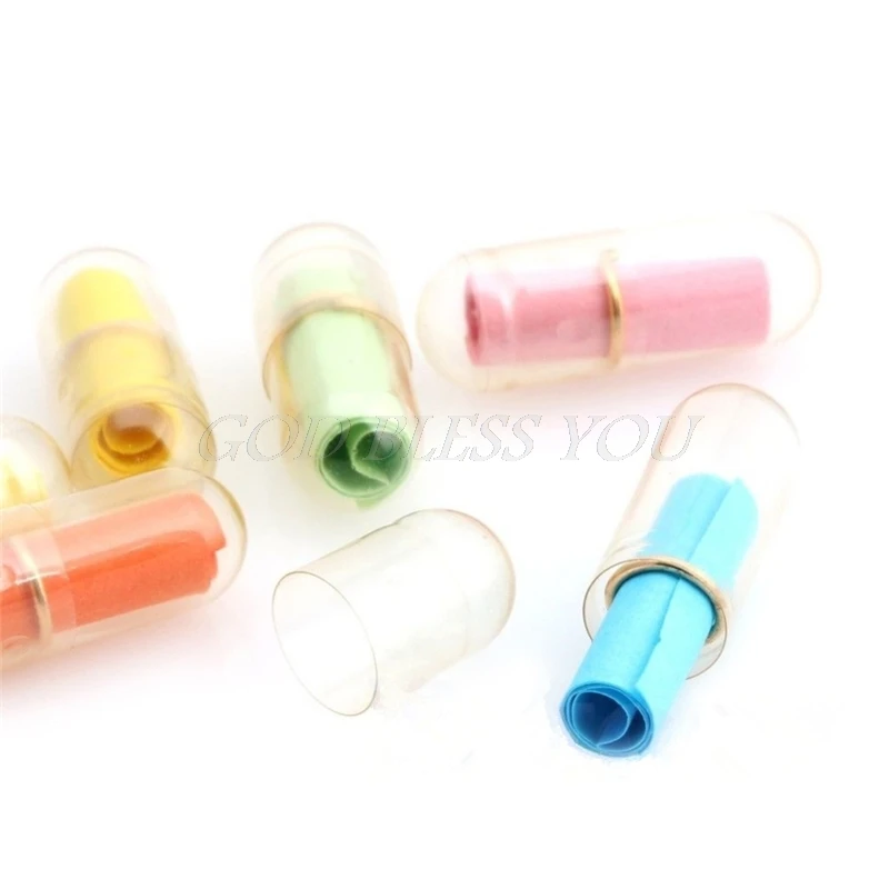 100PCs(approx.)/Pack Message in a Bottle Message Capsule Letter Love Pill Full Clear Wish Bottle With Paper Scrip Storage