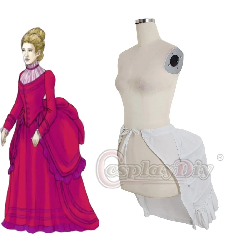

Cosplaydiy 3 Hoops Victorian Petticoat Crinoline Underskirt Women Frame Pannier Bustle Petticoat L320