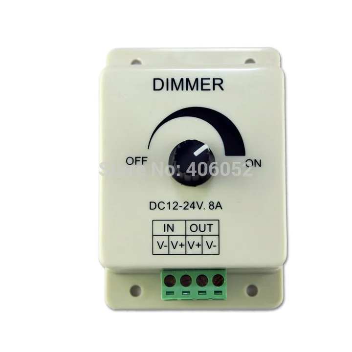 

4pcs/lot 12V 8A 96W Adjustable Brightness Controller/ Manually Rotation LED Dimmer