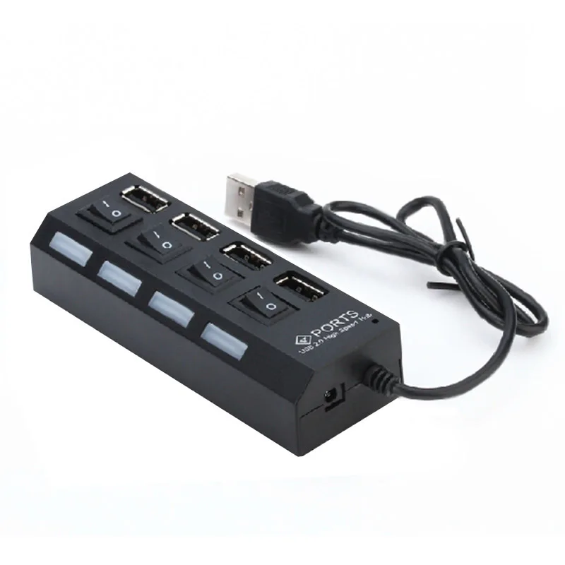 Новый Micro 4 портовый usb хаб 2 0 высокоскоростной сплиттер с переключателем ВКЛ/ВЫКЛ