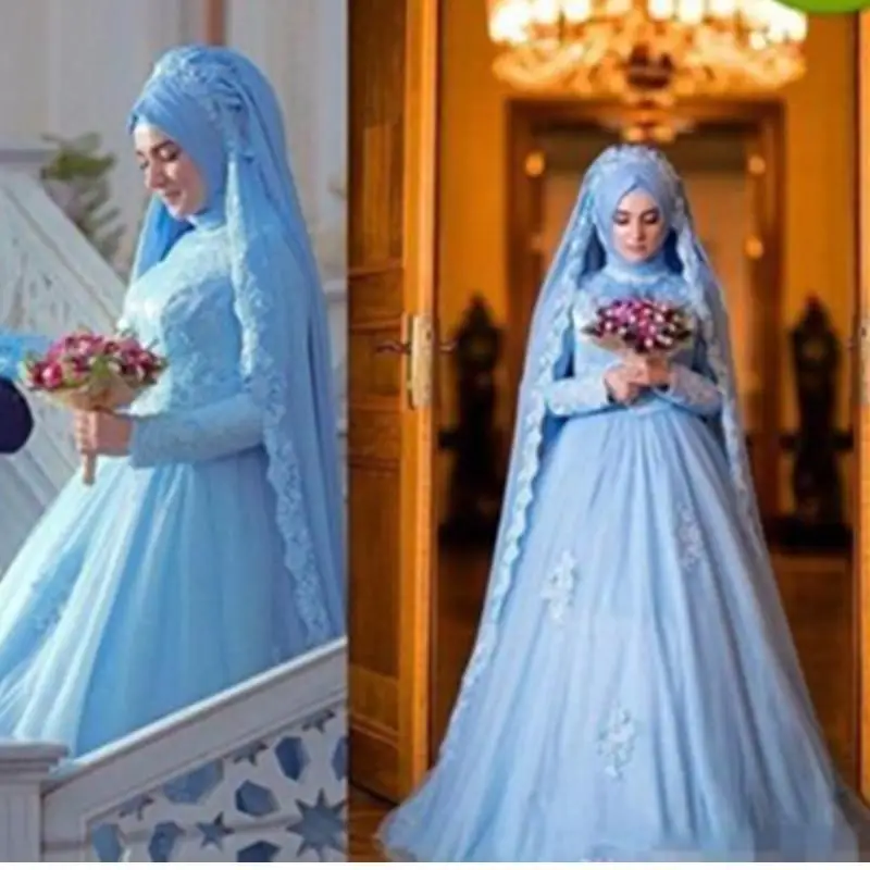 blue bridal gown