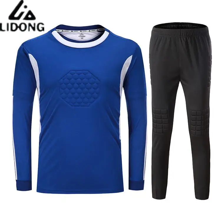 

New Soccer Goalkeeper Jerseys Sets Kids Men Sponge Football Goal Keeper Tracksuit Uniforms Kits Goalie Training Tops Pants Suits