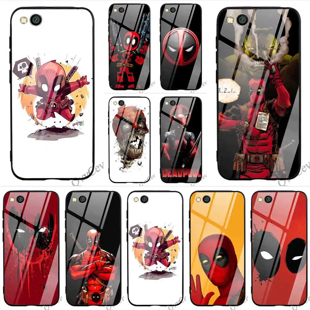 

Shockproof Deadpool Comic Tempered Glass Phone Case for Redmi Note 6 Cover Xiaomi A1 A2 Mi 9 8 Lite F1 4X 6A 7 5 Pro Cases Back