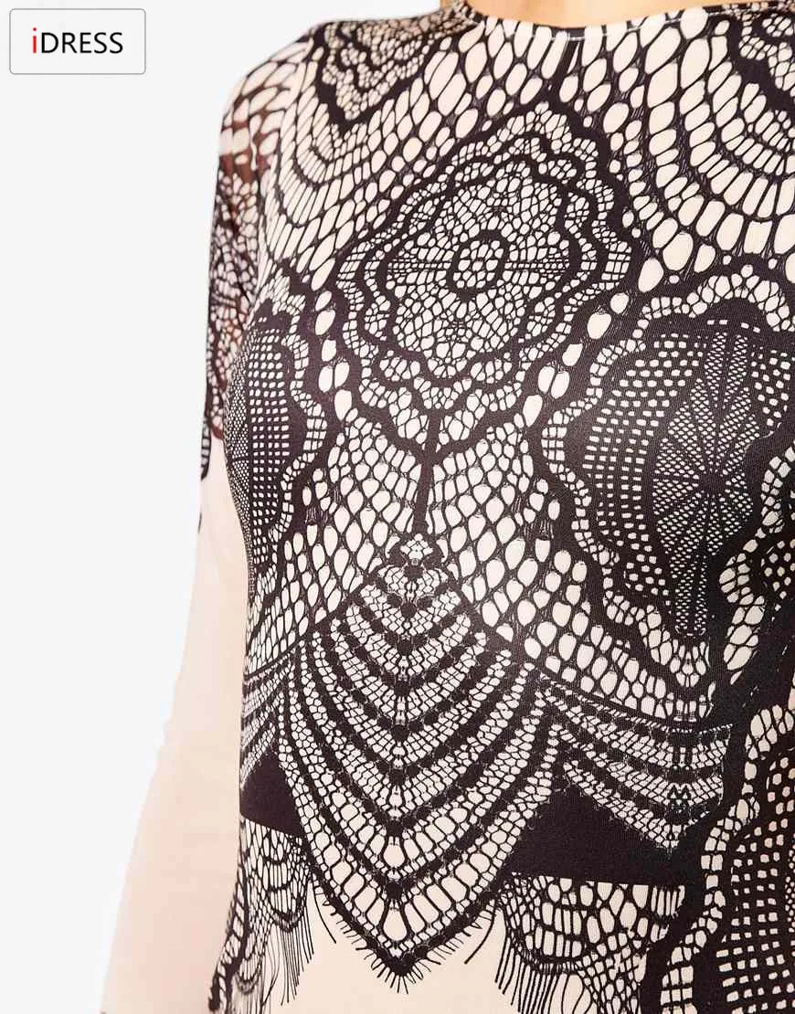 IDress Fashion Women 2016 Sexy Elegant Women Autumn Winter Dress Mesh Long Sleeve Office Casual Dress Women Dress Long Sleeve (5)