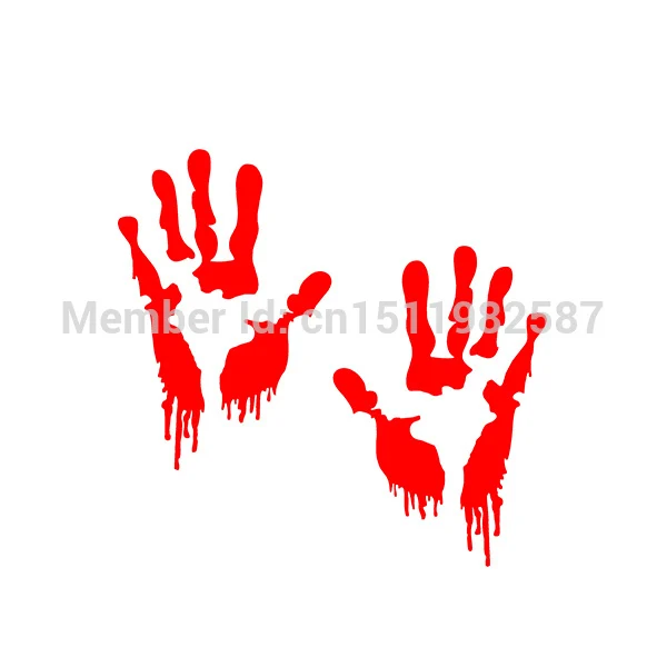 Best Offers 8 Colors Bloody Zombie Hand Print Sticker Walking Dead Funny Car Truck Window Bumper JDM Vinyl Decal * 2