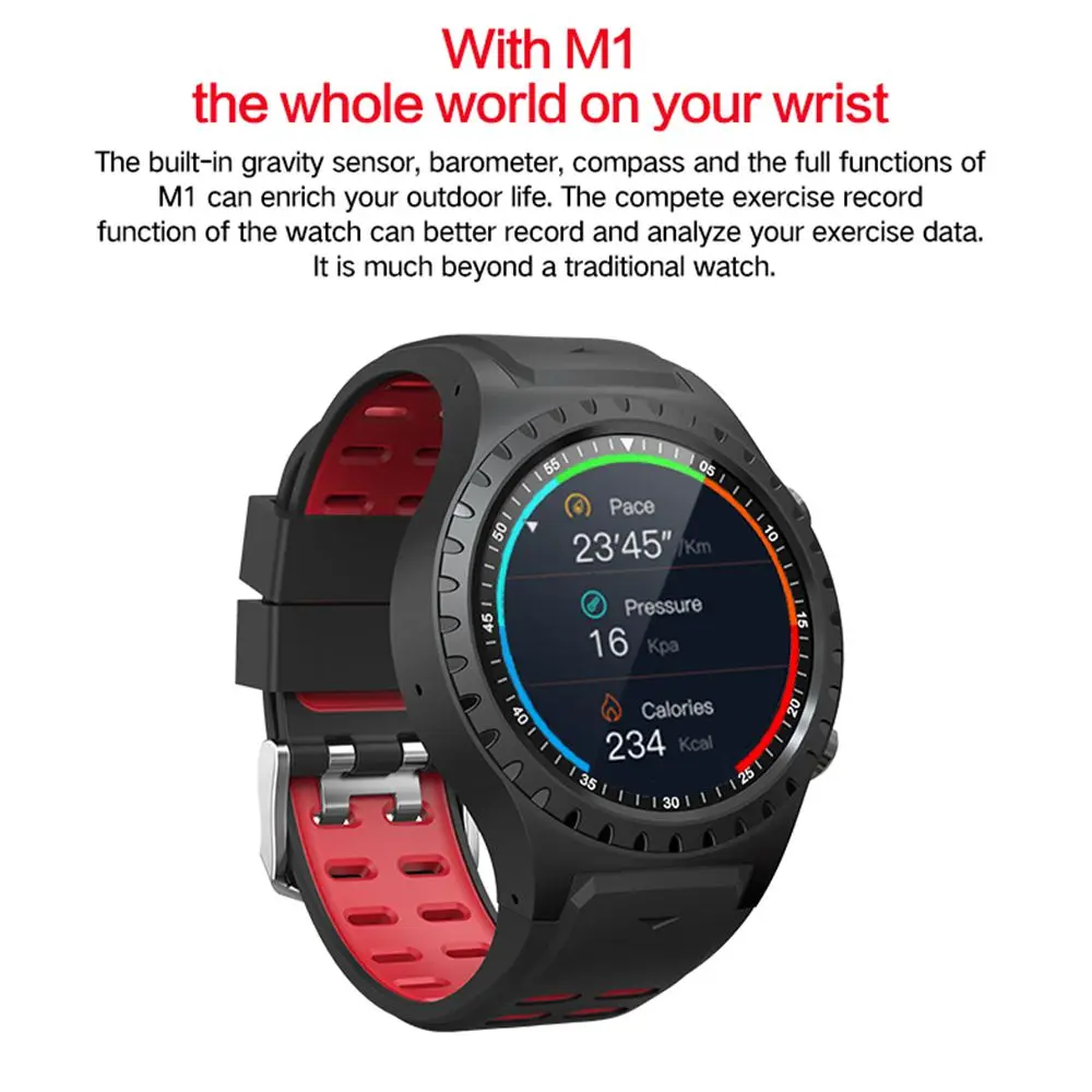 Gps Смарт часы 1,3 дюйм(ов) ips сенсорный полный круглый экран Поддержка компас калории smartwatch Bluetooth 4,0 часы для iOS