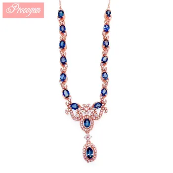 شراءالطبيعية الياقوت قلادة القلائد للنساء 16 Pcs الأحجار الكريمة 925 فضة حقيقية الأحجار الكريمة القلائد غرامة مجوهرات هدايا #1061