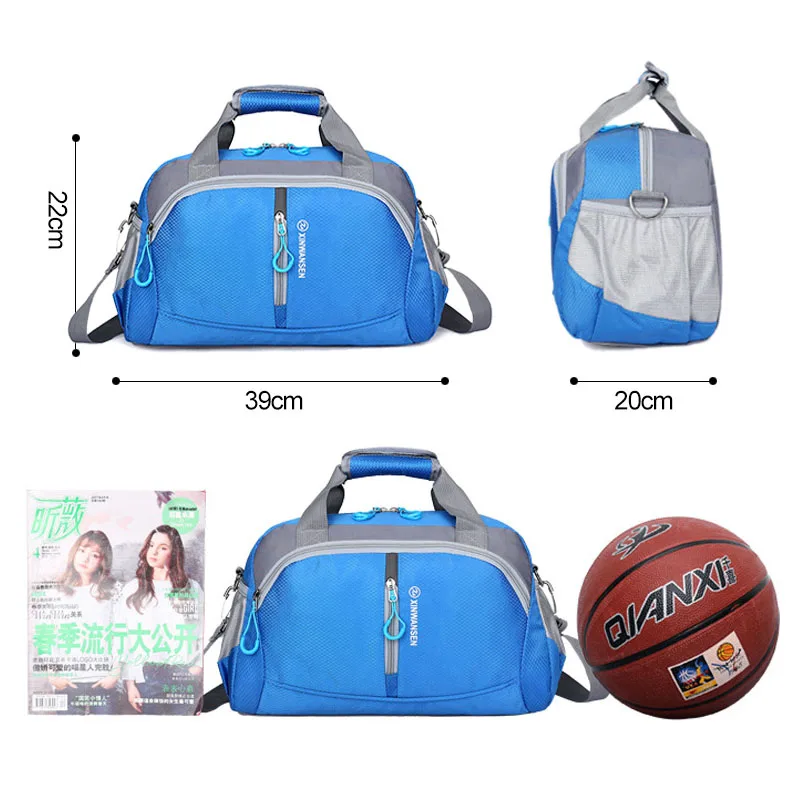 Waterproof Nylon Travel Luggage Bag Large Capacity Sports Yoga Gym Bag Women Fitness Basketball Training Shoulder Bag XA1WD