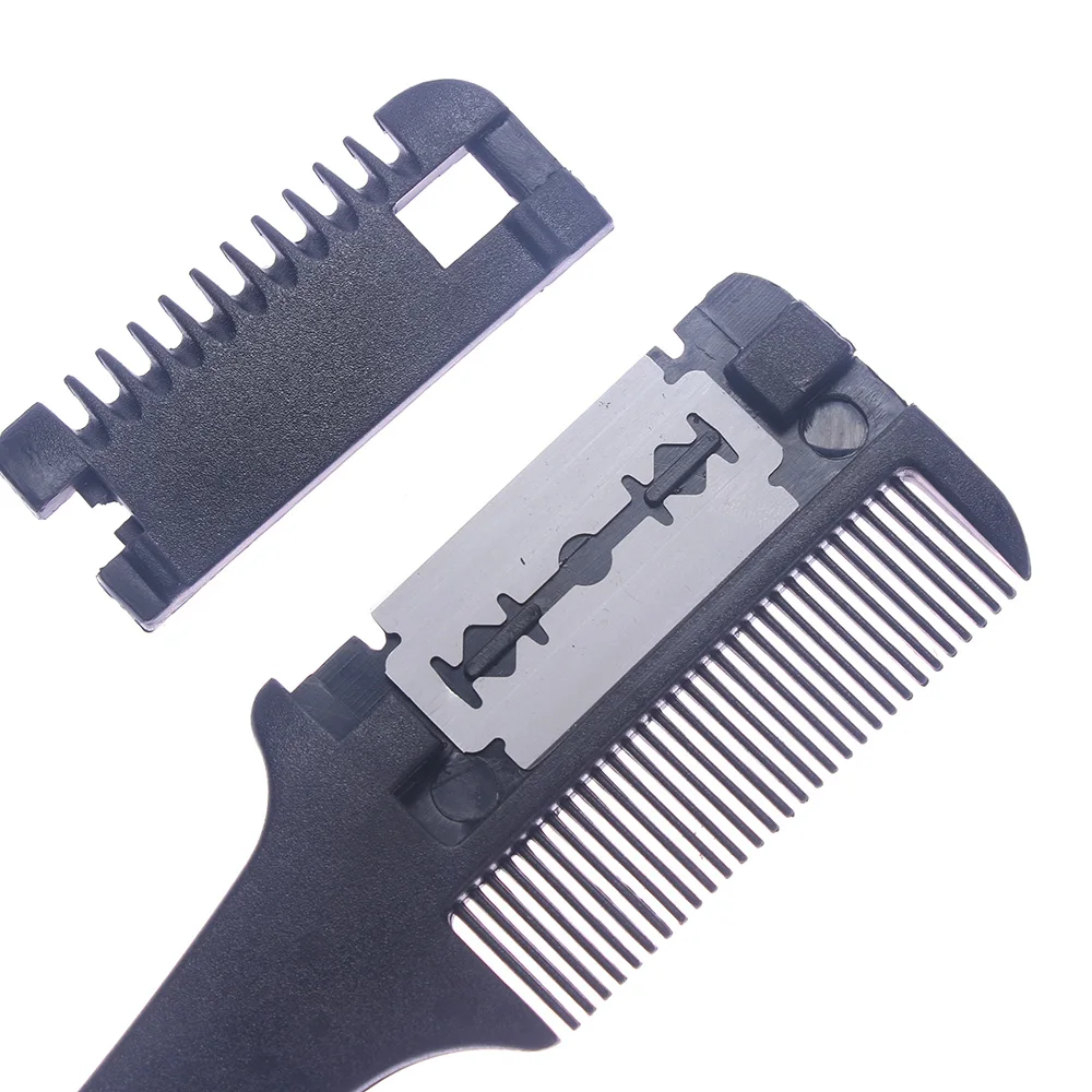1pc Super Hair Razor Comb Black Handle Hair Razor Cutting Thinning