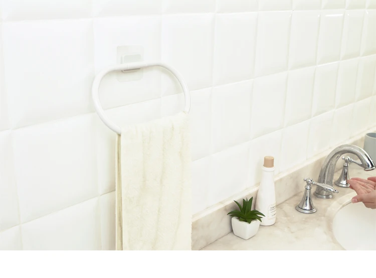 Ванная комната сильный для полотенец, на присоске кольцо туалет Бесплатный удар полотенце зазубренный крючок вешалка для полотенец LO57335