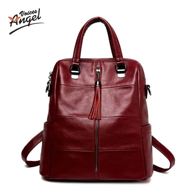 

Genuine Leather Women Backpack Real First Layer Cow Leather Ladies Backpacks Travel Cowhide School Style Bag