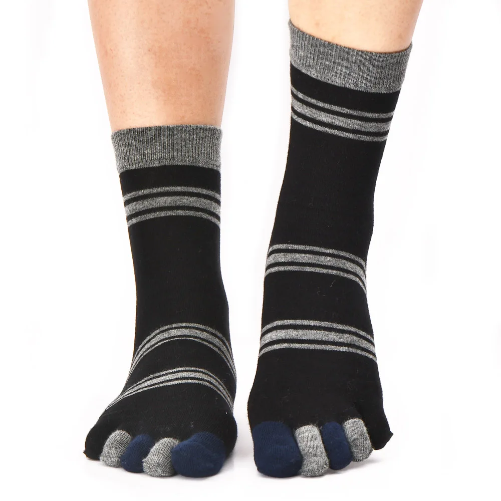 New Fashion 6 Pairs Men Middle Tube Soft Breathable Five Finger Toe