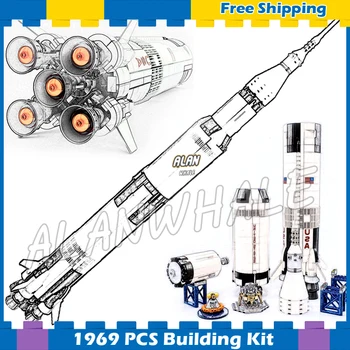 

1969pcs Aerospace Saturn V Space Launch Vehicle USA Rocket Figure Building Blocks Assemble Children Boys Kids Compatible