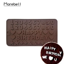 

Marebell Silicone Chocolate Mold Non-stick Arabic Numerals Letter Shaped DIY Chocolate Jelly Pudding Mold Bakeware Baking Tools